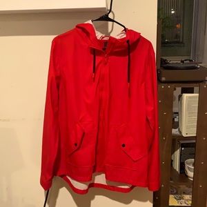 Primark red oversized rain jacket